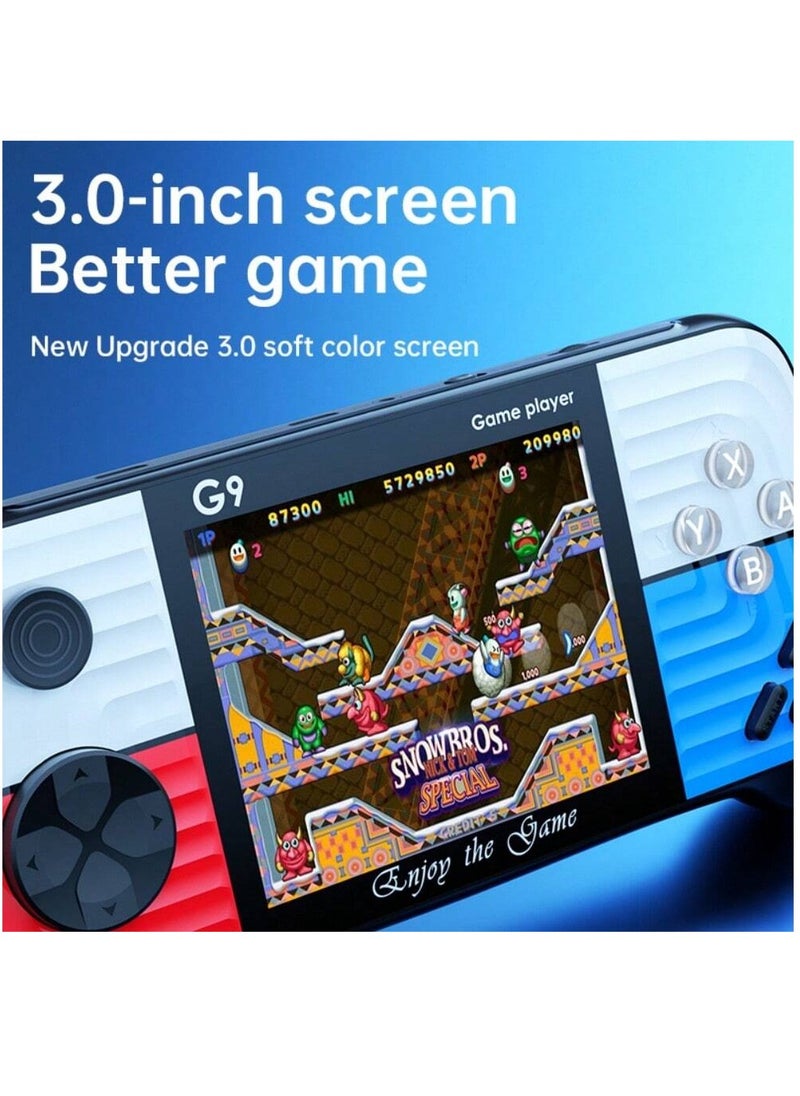 G9 Handheld Game Console, 3inch Screen, 666 Games, Mini Ultra-Thin Portable Game Machine, Joystick Retro Nostalgic Game Controller(Double Players)