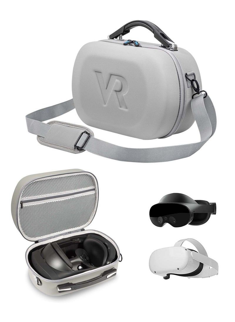 Hard Travel Case for Meta Quest Pro and Quest 2 VR Headset Accessories Suitable for Home and Travel Storage Grey