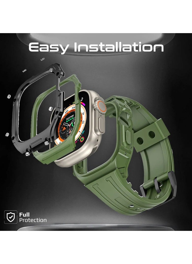 Durable Protection Watch Case with TPU Watch Band Green