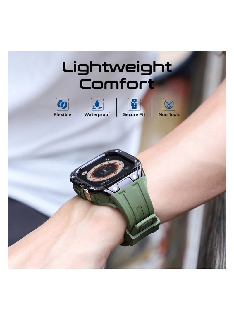 Durable Protection Watch Case with TPU Watch Band Green