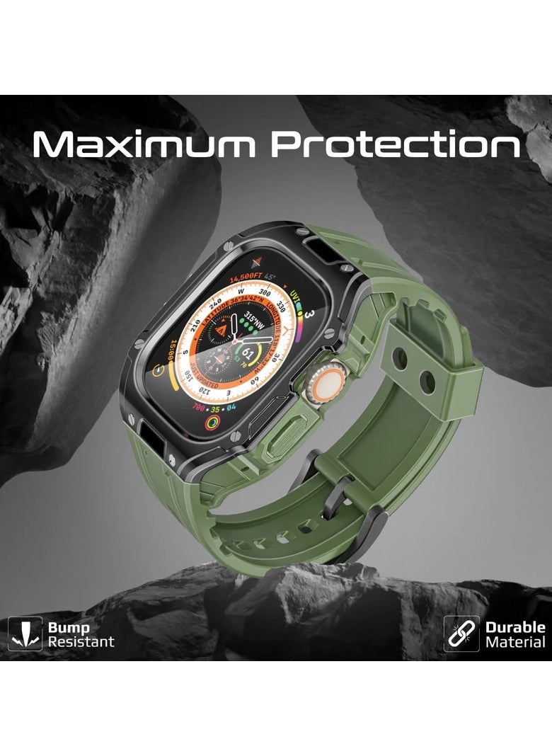 Durable Protection Watch Case with TPU Watch Band Green