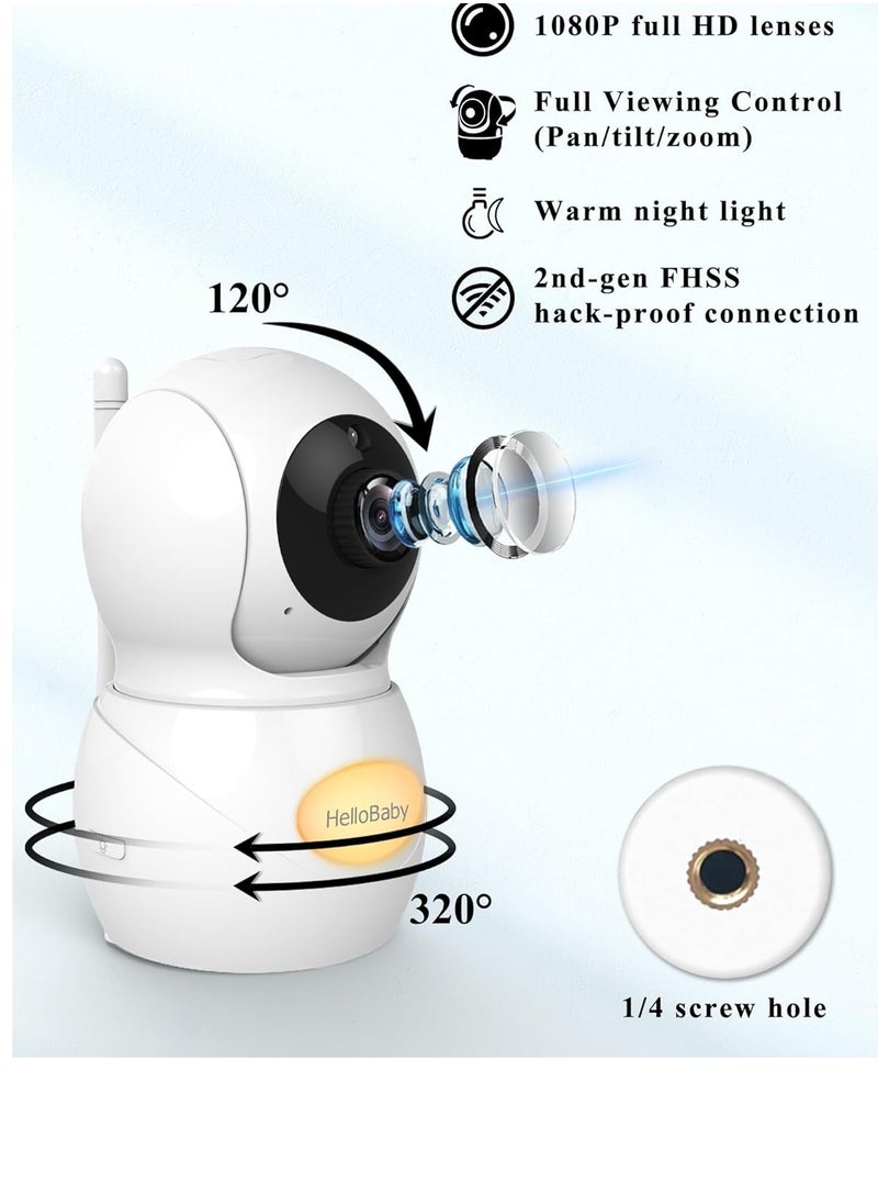 Split-Screen Baby Monitor with 2 Cameras, 5.5