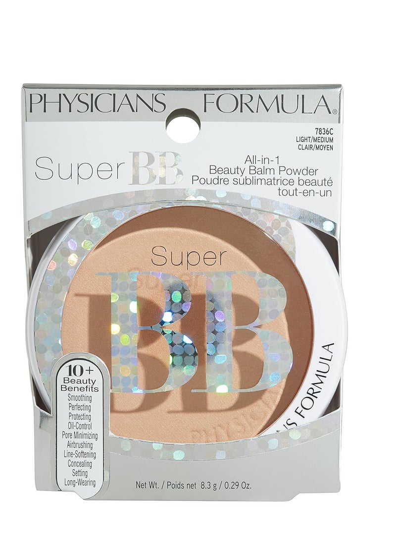 Physicians Formula Super BB Cream All-in-1 Beauty Balm Powder Light/Medium | Dermatologist Tested, Clinicially Tested