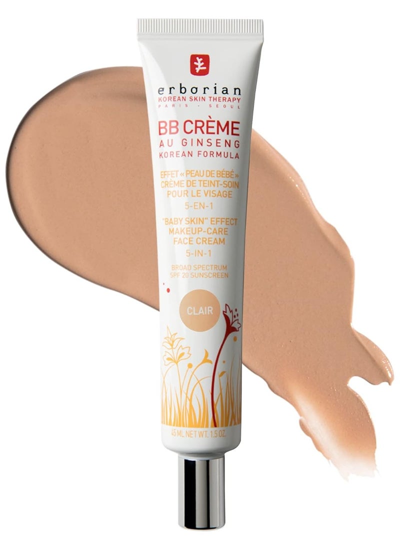 Erborian BB Cream with Ginseng - Lightweight Buildable Coverage with SPF & Ultra-Soft Matte Finish - Korean Face Skincare