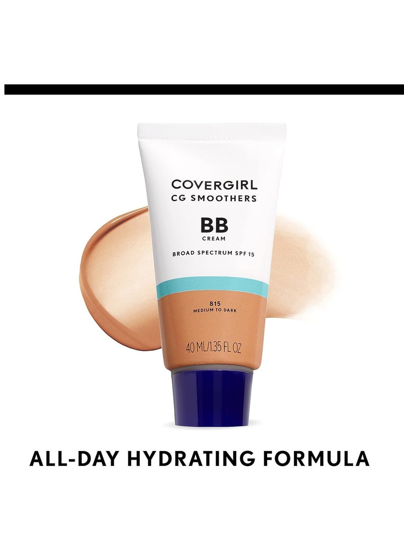 COVERGIRL Smoothers Lightweight BB Cream, Medium to Dark 815, 1.35 oz (Packaging May Vary) Lightweight Hydrating 10-In-1 Skin Enhancer with SPF 21 UV Protection