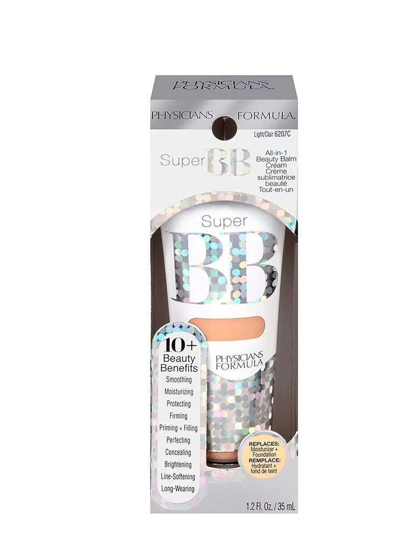 Physicians Formula Super BB Cream. All in 1 Tinted Beauty Balm Foundation Cream, Sheer Moisturizing Coverage, Cruelty free - Light