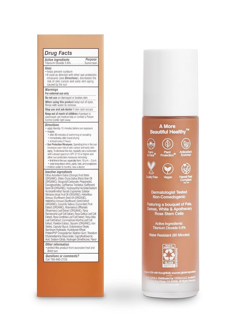 COOLA Organic Rosilliance BB Cream With SPF 30, Tinted Moisturizer Sunscreen & Foundation, Dermatologist Tested, 1.5 Fl Oz