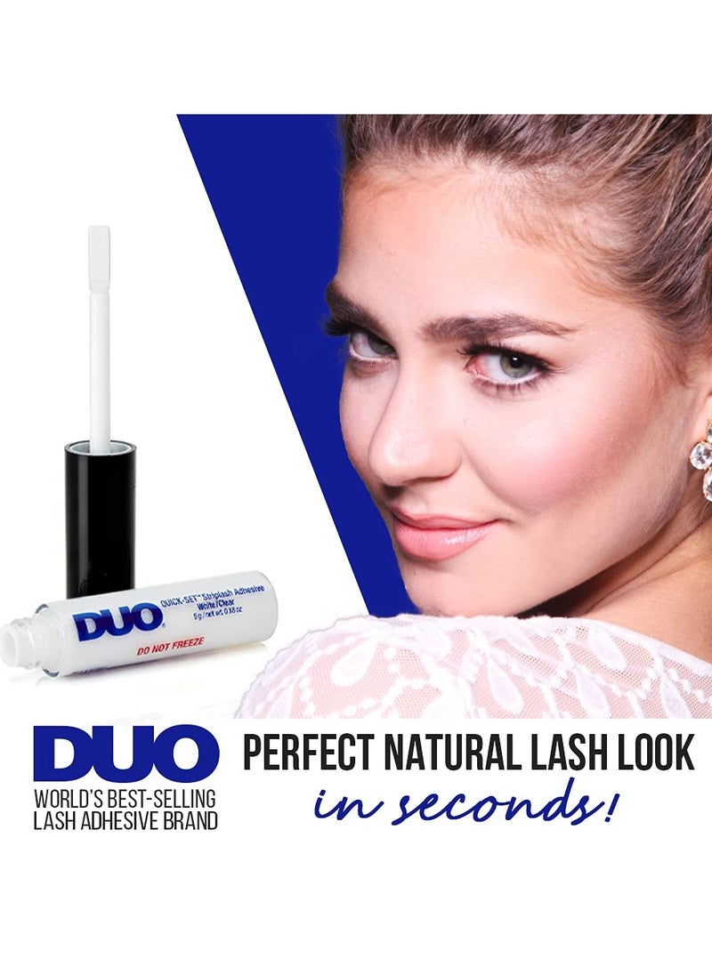 DUO Quick-Set Strip Lash Adhesive – Clear, Waterproof, Long-Lasting Lash Glue, Fast-Drying for False Lashes, 0.18 oz, 1-Pack