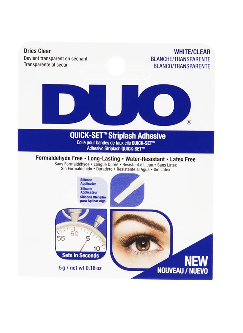 DUO Quick-Set Strip Lash Adhesive – Clear, Waterproof, Long-Lasting Lash Glue, Fast-Drying for False Lashes, 0.18 oz, 1-Pack