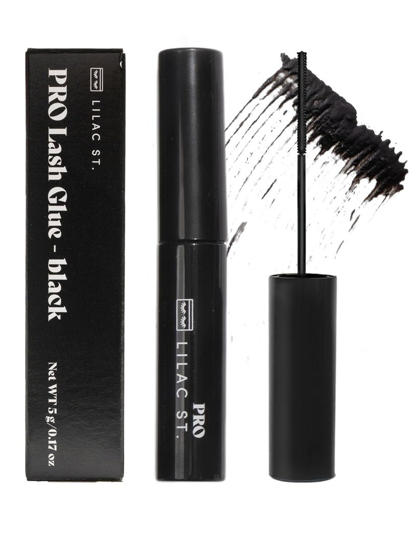 Lilac St - PRO Lash Glue (Black) - Lash Cluster Glue - Quick Dry Formula - Mini Mascara Wand Applicator - Strong & Flexible Hold - Waterproof - Sensitive Eyes Safe - Cruelty Free, Vegan, Women Founded