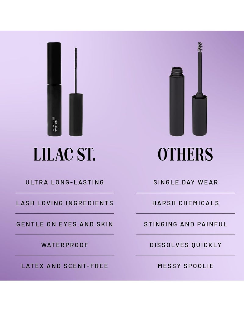 Lilac St - PRO Lash Glue (Black) - Lash Cluster Glue - Quick Dry Formula - Mini Mascara Wand Applicator - Strong & Flexible Hold - Waterproof - Sensitive Eyes Safe - Cruelty Free, Vegan, Women Founded