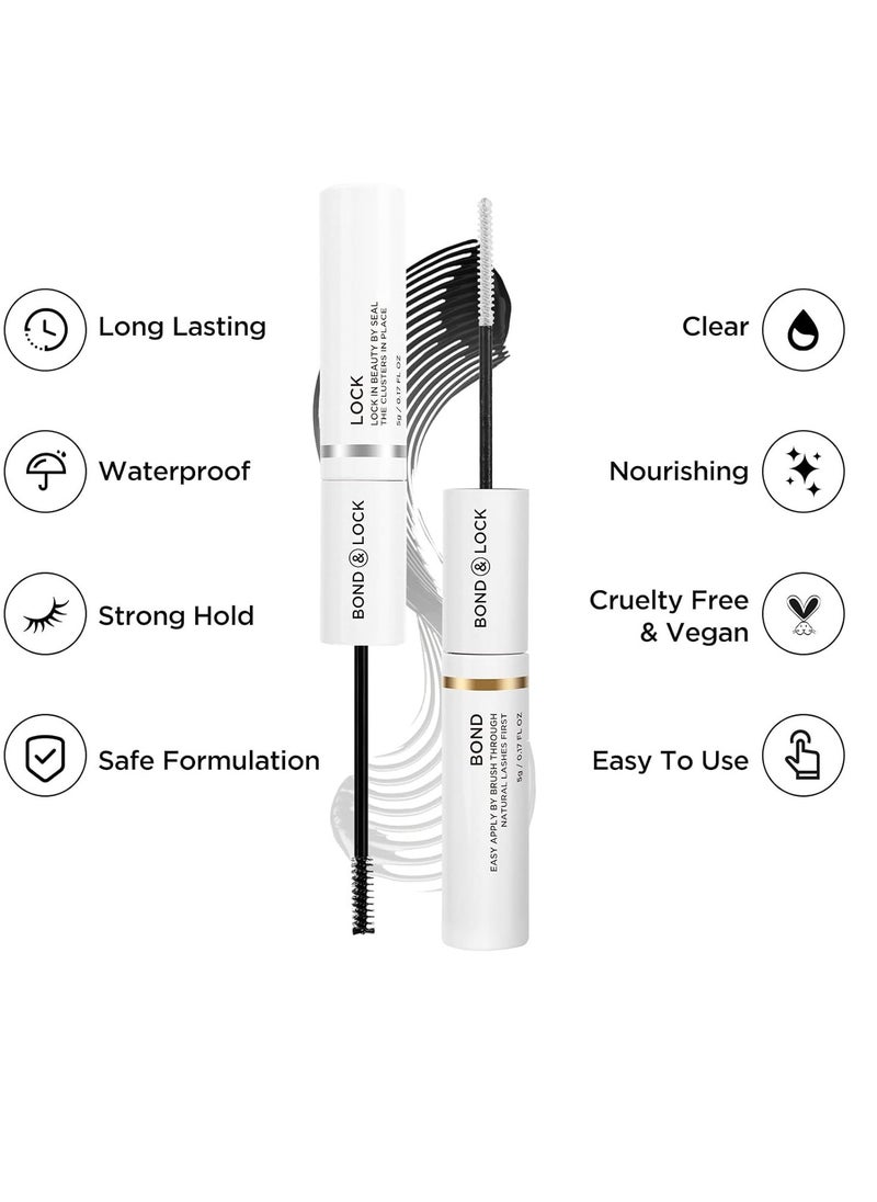 BEYELIAN Lash Bond and Seal, Cluster Lash Glue for Individual Cluster Lashes DIY Eyelash Extensions Latex Free Aftercare Sealant with Mascara Wand Super Strong Hold 72 Hours