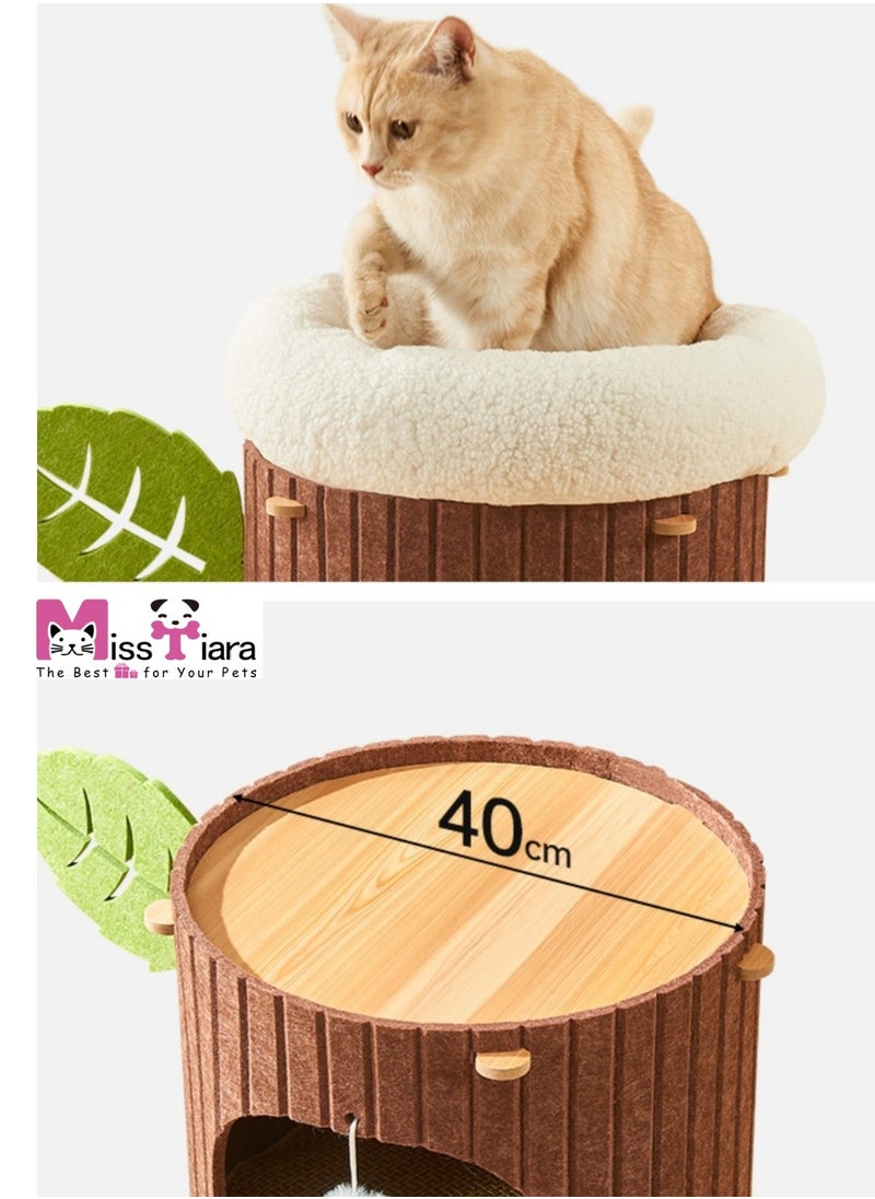 Cat Tree, Cat Tower, Multi Level Cat Condos integrated multi layer cat tree hole  good idea for multi cat families cat hiding house for all seasons Size: 98*40cm