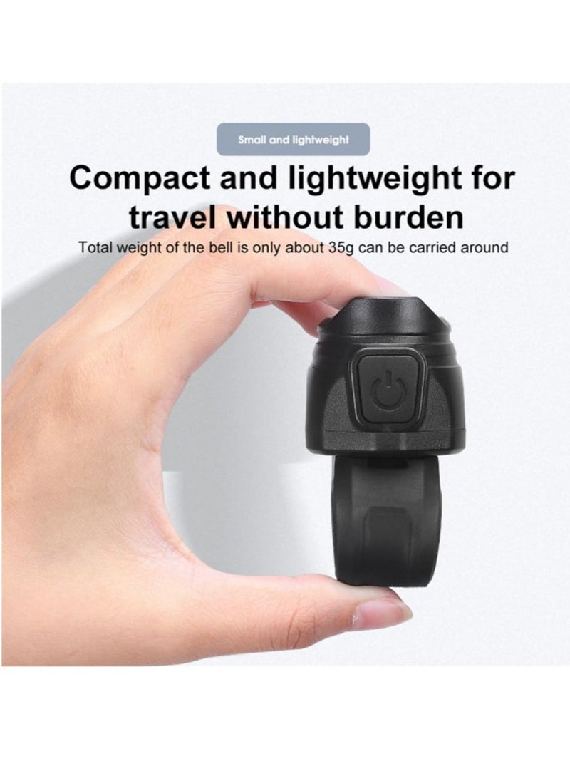 Electric Bike Bell, Usb Electric Horn, 80db Anti-Theft Alarm Loud Electric Bike Horn, with 6 Type Of Bell, USB Rechargeable Battery Bicycle Horn, for Mountain, Racing, Children'S, Road Bikes