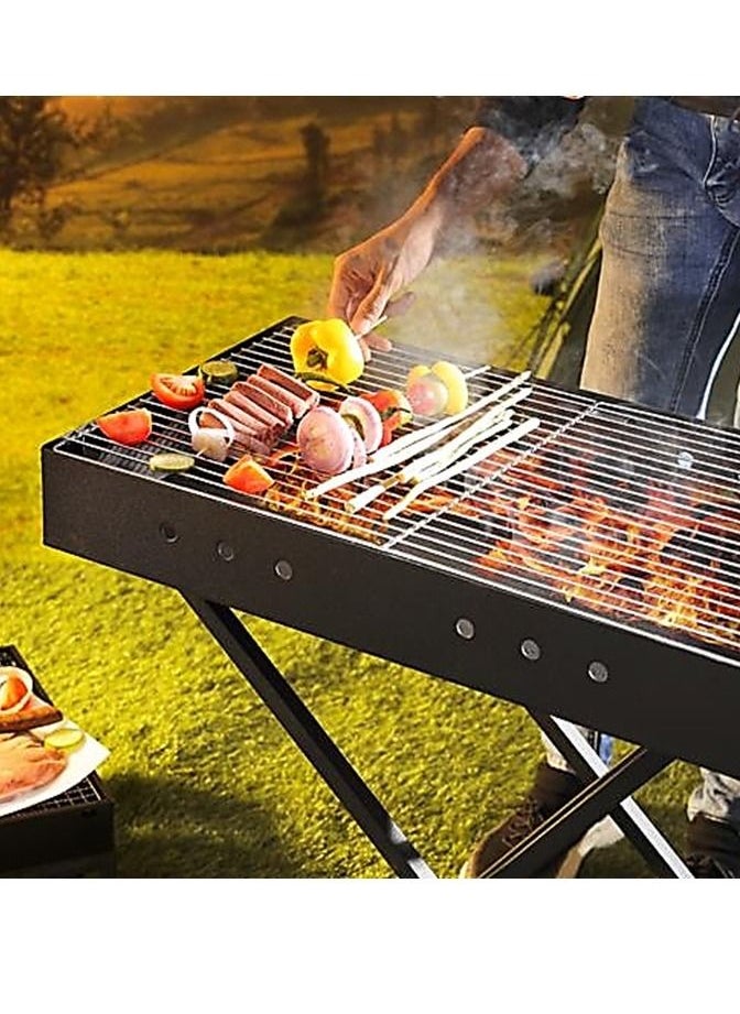 Folding Barbecue Outdoor Grill with Blower 80 CM x 30 CM Perfect for Camping and Picnic