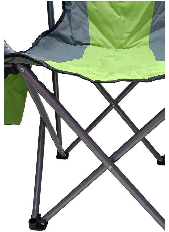 GO2CAMPS Foldable Camping Chair with Cup Holder Heavy Quality (Green)