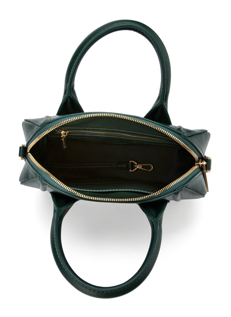 Gemma Crossbody Bag In Veganologie In Gold Hardware Made From 1.5 Bamboo Stems