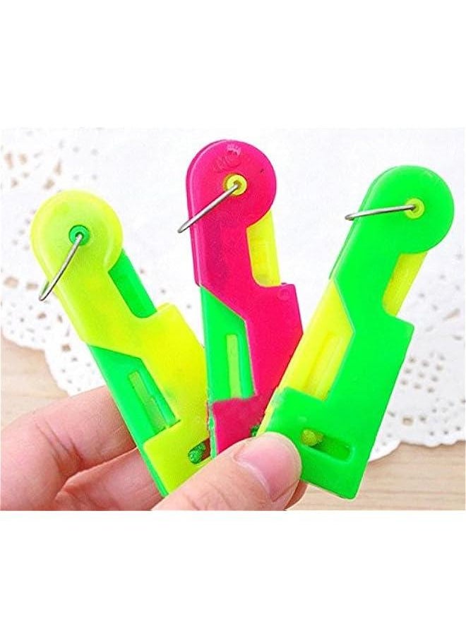 10Pcs Automatic Machines Sewing Needle Threader, Plastic Needle Threaders Hand Machine Sewing Tool (Colors Random)