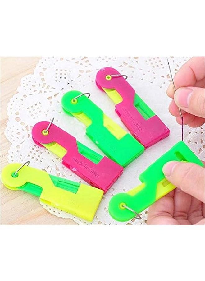 10Pcs Automatic Machines Sewing Needle Threader, Plastic Needle Threaders Hand Machine Sewing Tool (Colors Random)