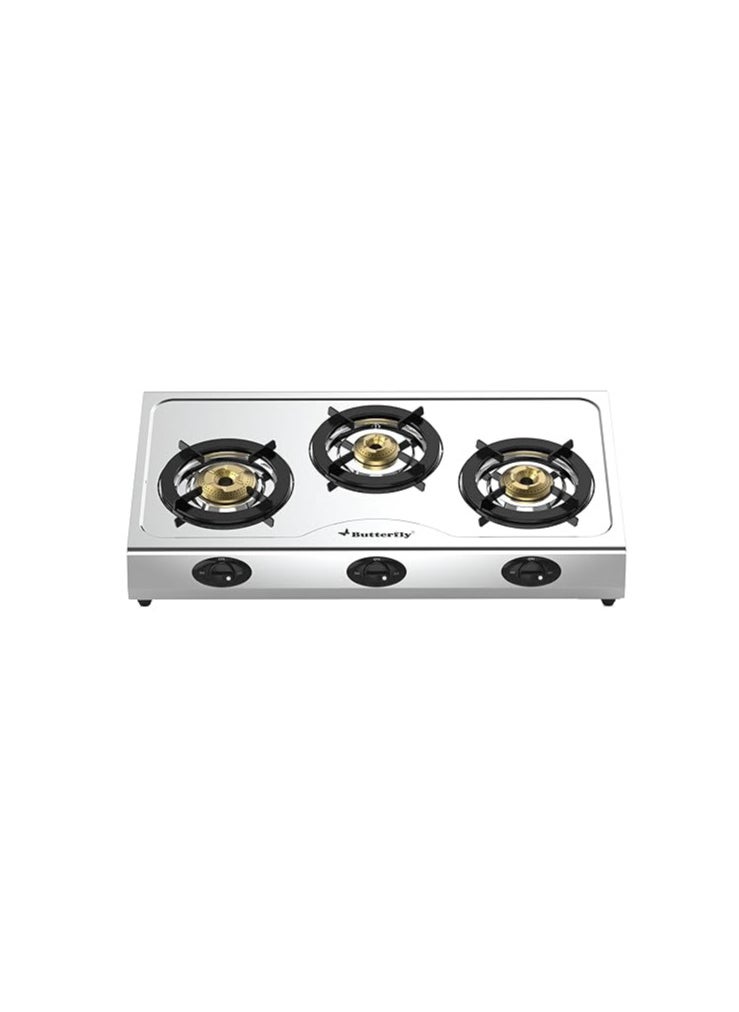 Butterfly Bolt 3B Stainless Steel Lpg Open Gas Stove, Silver