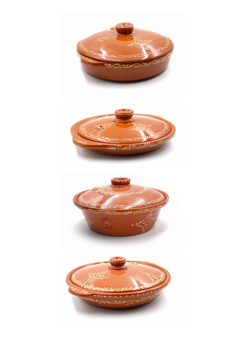 Set of 4 Moroccan handmade Glazed Cooking Pots