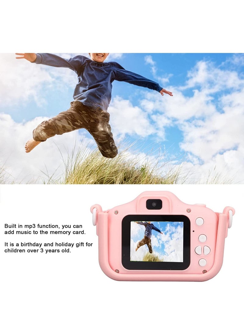 Mini Kids Digital Camera, 1920x1080px Cute Cat Design Toy Camera with Photo, Video/ Big Head Photo Model/ MP3 Function/ Built In 5 Puzzle Games/ Filter, Gift for Birthday, Christmas