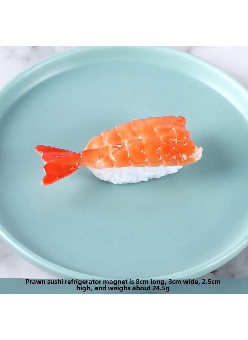 PVC Sushi Magnet Fridge Decor Simulated Food Model Shrimp Sushi-Refrigerator Magnet