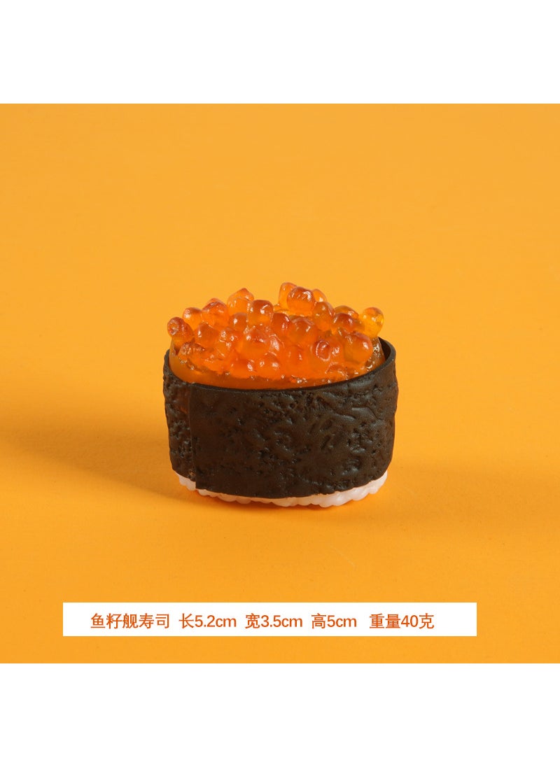 PVC Sushi Magnet Fridge Decor Simulated Food Model Orange caviar sushi (refrigerator magnet)