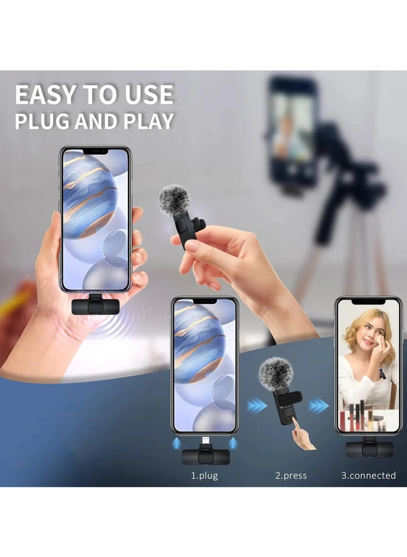 K9 Wireless Collar Microphone K15 Dual-Channel for Mobile Phone Live Broadcast and Outdoor Video Recording with Noise Reduction