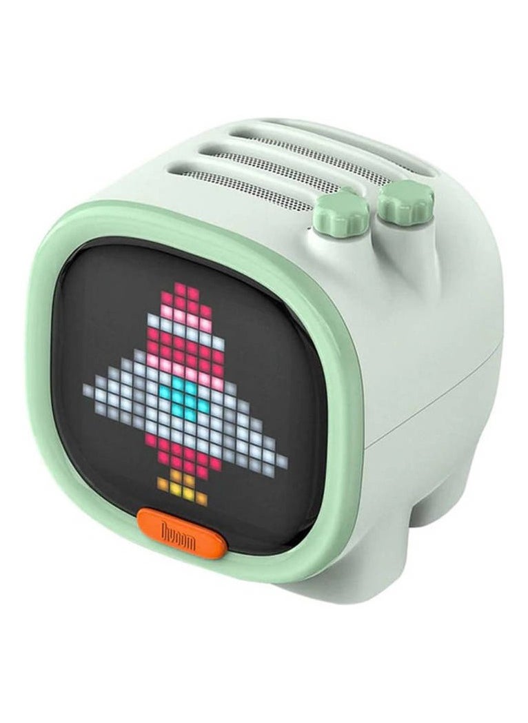 Divoom Zooe Pixel Art Compact Mini Portable Bluetooth Speaker, App Controllable - Green