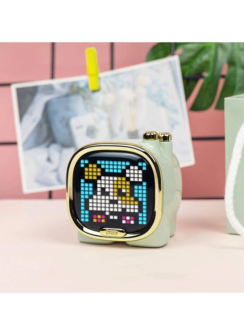 Divoom Zooe Pixel Art Compact Mini Portable Bluetooth Speaker, App Controllable - Green