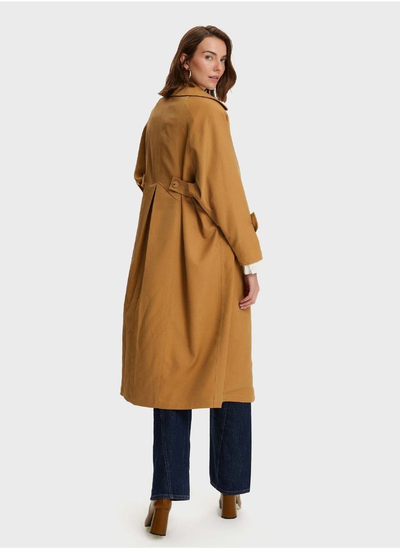 Oversized Button Detail Coat