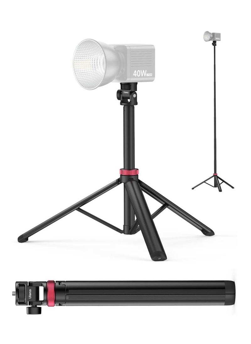 Ulanzi MT-79 Portable Travel Adjustable Light Stand Adjustable Head Aluminum & Plastic Material Anti Slip Mats Compatible with Ulanzi LT028 LT023 550g 1Kg Payload 8 Sections Height 36cm to 205cm