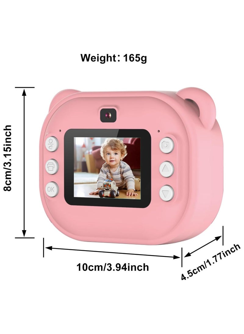 BabySky Instant Kids Camera, Dual Lens Digital Camera, 1080P 2 Inch Screen, 3 Rolls Thermal Paper