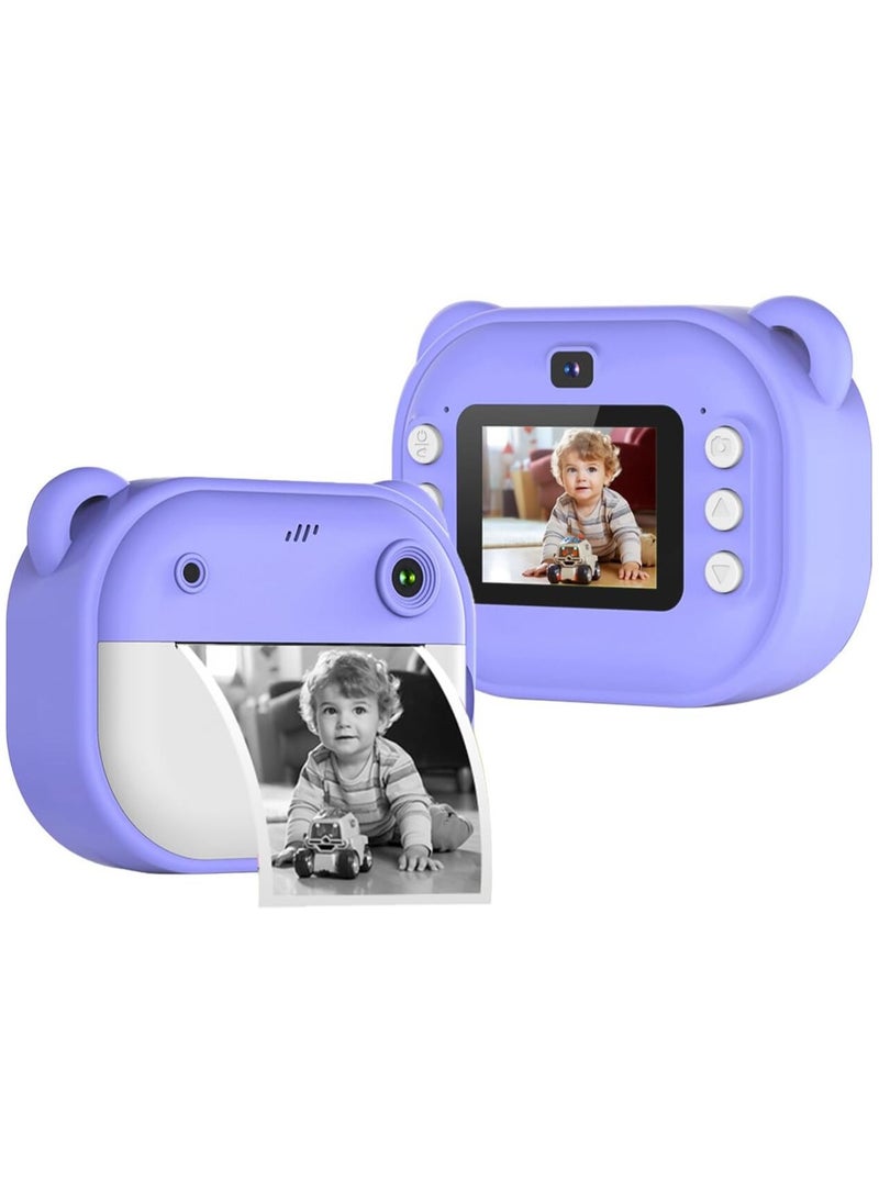 BabySky Instant Kids Camera, Dual Lens Digital Camera, 1080P 2 Inch Screen, 3 Rolls Thermal Paper