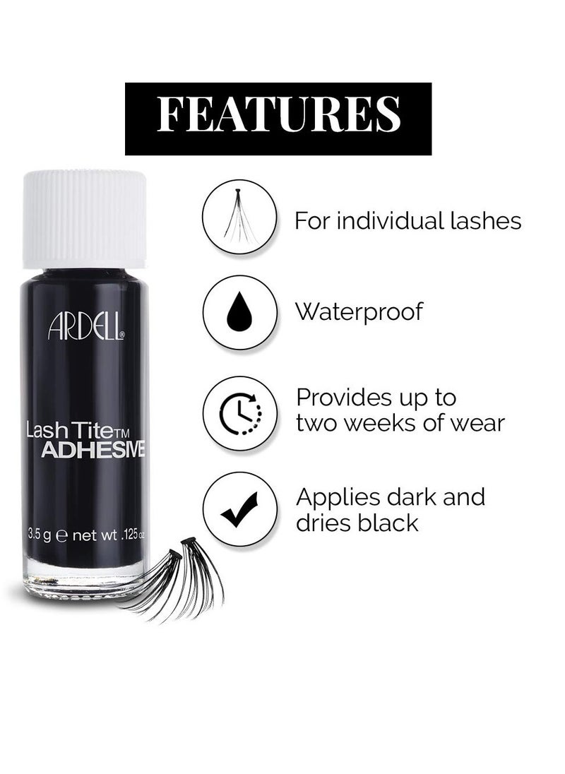 Ardell LashTite Adhesive Dark For Individual Fake Lashes, Secures False Eyelashes Extension For Weeks .125 Oz, 2 Pack