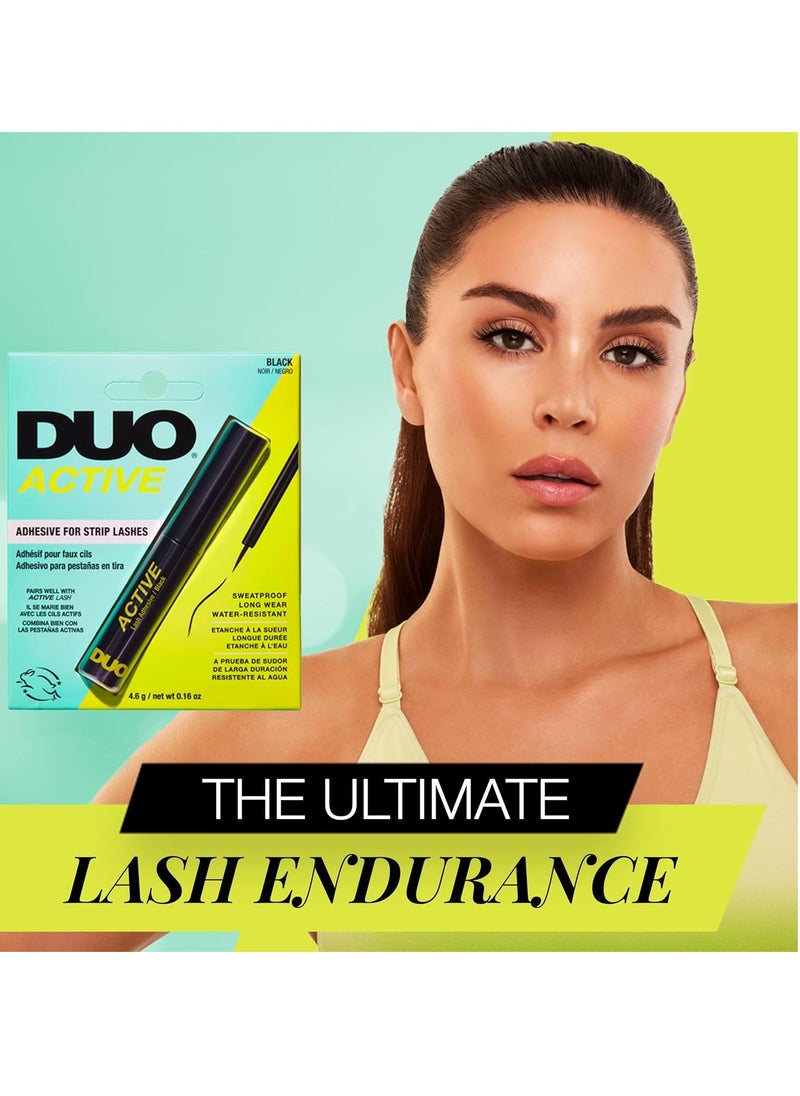 DUO Active Black Lash Adhesive - Strong Hold, Waterproof Lash Glue, Long-Lasting, Quick Drying for Strip Lashes, 0.16 oz