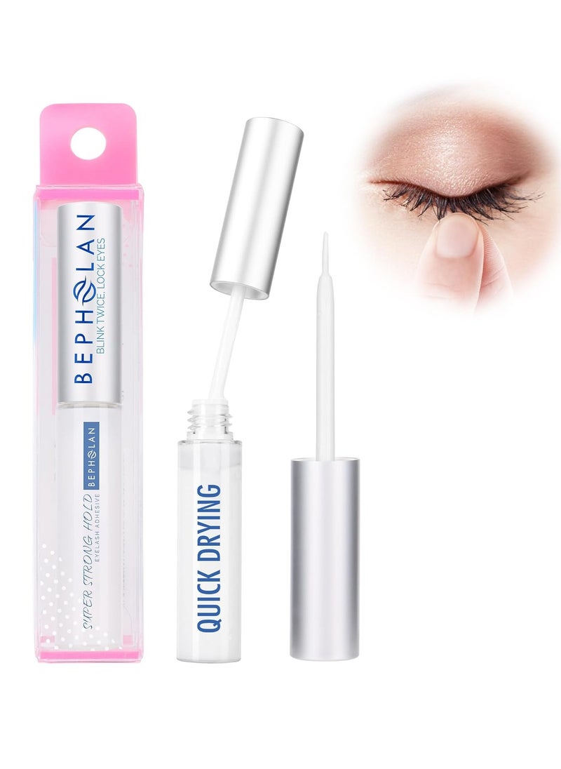 BEPHOLAN Eyelash Glue, Super Strong Hold for False Eyelashes, Lash Glue, Eyelash Adhesive, Latex Free, Suitable for Sensitive Eyes, Waterproof, White 0.176 oz