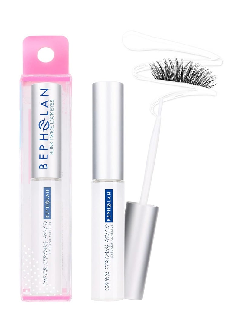 BEPHOLAN Eyelash Glue, Super Strong Hold for False Eyelashes, Lash Glue, Eyelash Adhesive, Latex Free, Suitable for Sensitive Eyes, Waterproof, White 0.176 oz