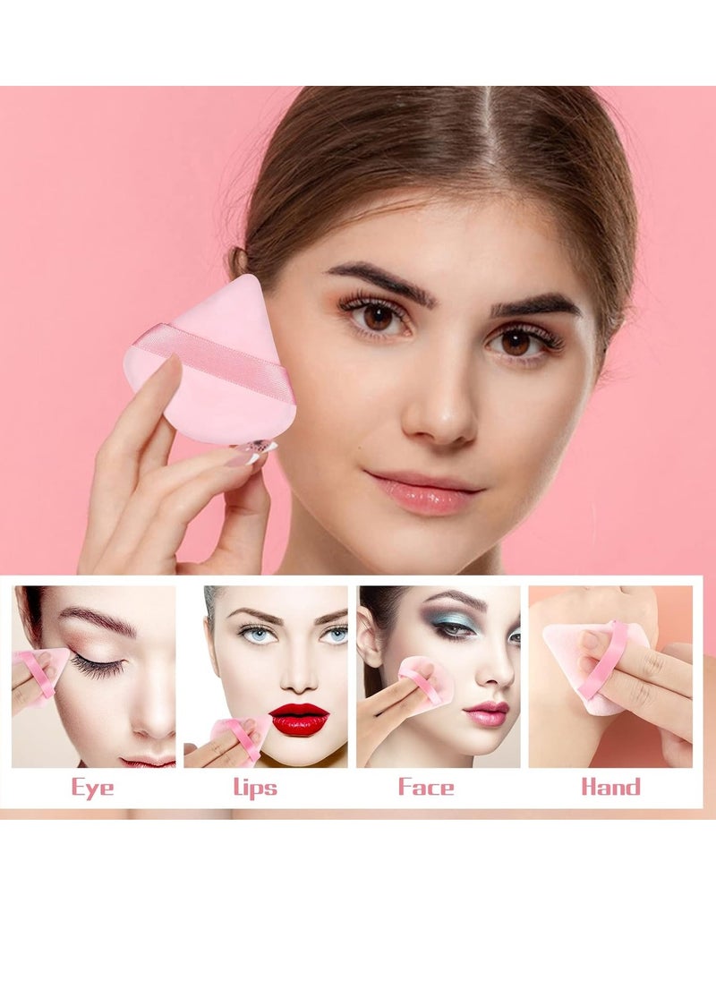 Pimoys 9 Pieces Powder Puff Face Triangle Makeup Puff for Loose Powder Setting Powder, Soft Makeup Foundation Sponge Beauty Makeup Tool (Black, Pink, White)