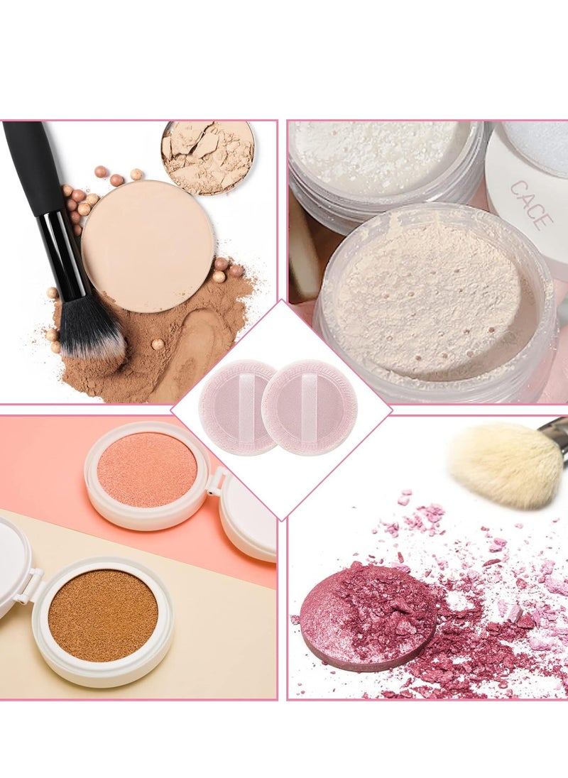 WLLHYF 12PCS Makeup Powder Puffs Pink Cotton Powder Puffs Round Powder Puff for Makeup Face Powder Velour Puffs for Loose Powder Washable(pink