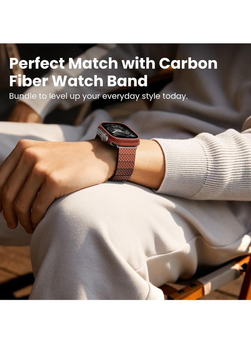 PITAKA Apple Watch Ultra/Apple Watch Ultra 2 Case, Exquisite Minimalist Slim Apple Watch Ultra 2 Case 49mm, Aramid Fiber Woven Air Case - Sunset