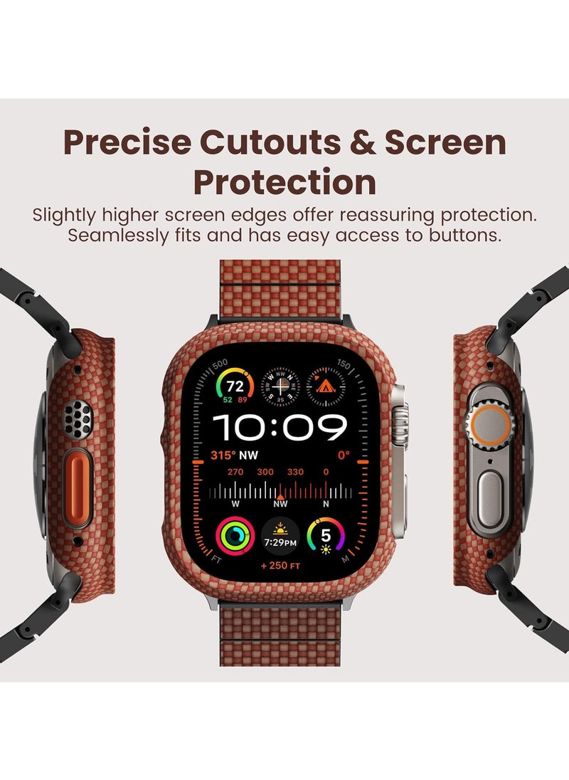 PITAKA Apple Watch Ultra/Apple Watch Ultra 2 Case, Exquisite Minimalist Slim Apple Watch Ultra 2 Case 49mm, Aramid Fiber Woven Air Case - Sunset