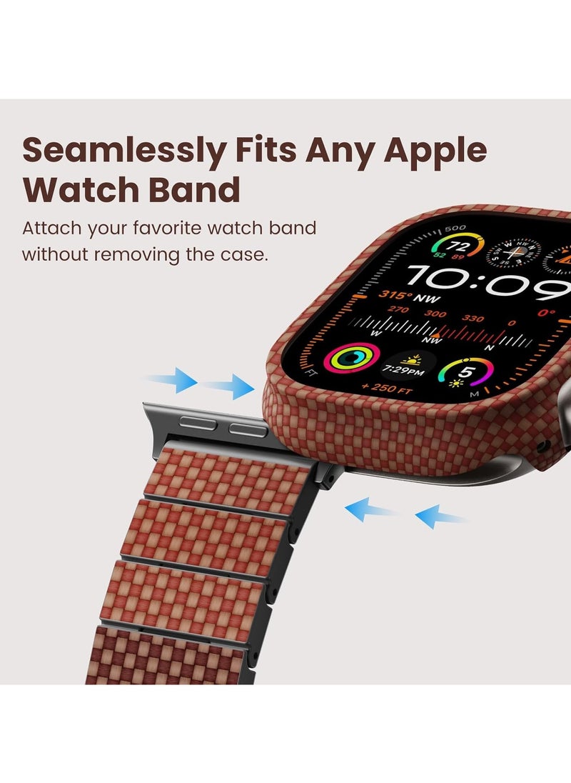 PITAKA Apple Watch Ultra/Apple Watch Ultra 2 Case, Exquisite Minimalist Slim Apple Watch Ultra 2 Case 49mm, Aramid Fiber Woven Air Case - Sunset