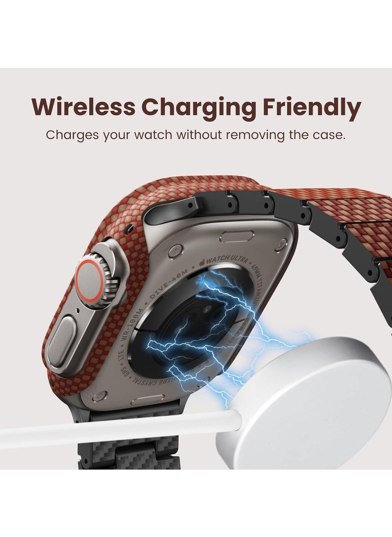 PITAKA Apple Watch Ultra/Apple Watch Ultra 2 Case, Exquisite Minimalist Slim Apple Watch Ultra 2 Case 49mm, Aramid Fiber Woven Air Case - Sunset