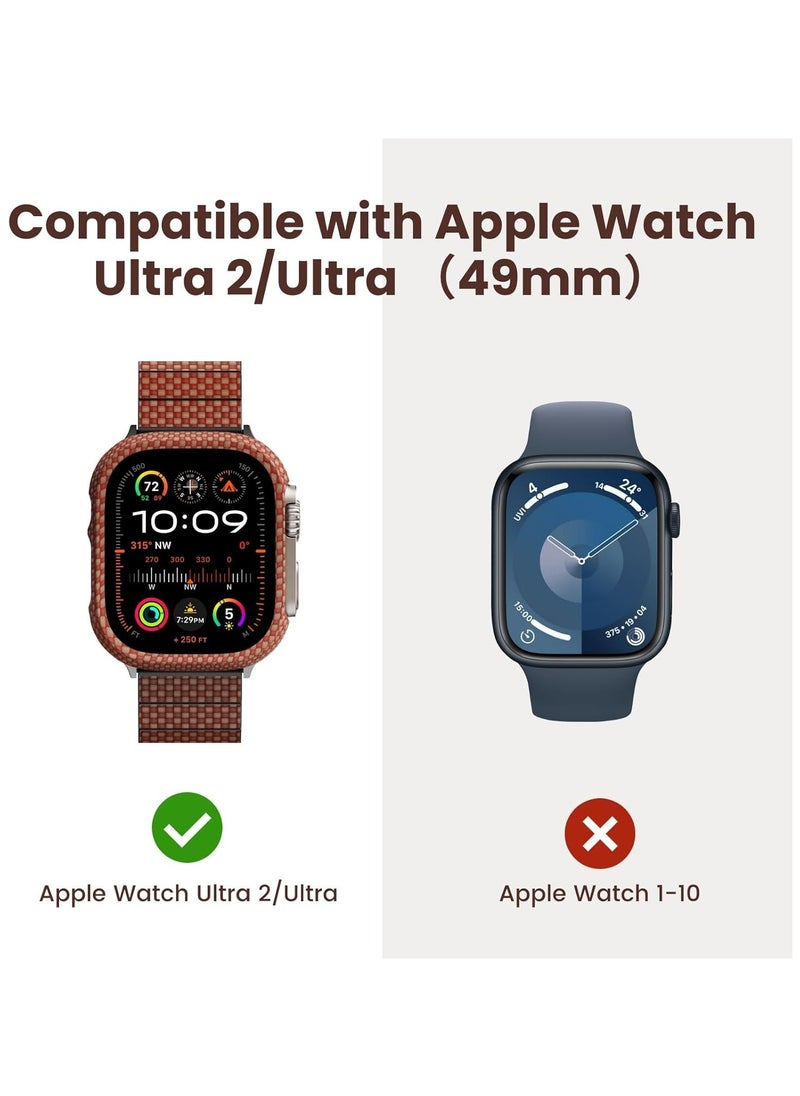 PITAKA Apple Watch Ultra/Apple Watch Ultra 2 Case, Exquisite Minimalist Slim Apple Watch Ultra 2 Case 49mm, Aramid Fiber Woven Air Case - Sunset