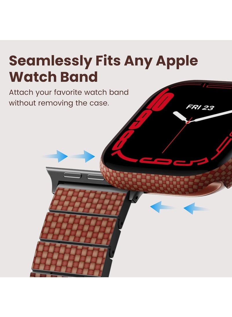 PITAKA Apple Watch Series 10 Case, Exquisite Minimalist Slim Apple Watch Series 10 46mm Case, Aramid Fiber Woven Air Case - Sunset