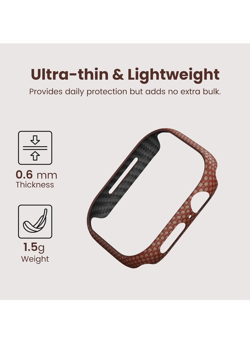 PITAKA Apple Watch Series 10 Case, Exquisite Minimalist Slim Apple Watch Series 10 46mm Case, Aramid Fiber Woven Air Case - Sunset