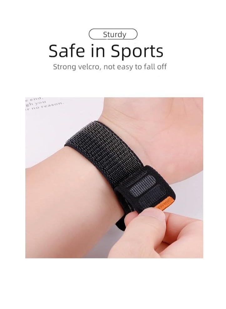 Apple Watch Strap 46mm 45mm 44mm 49mm Men  Braided Sport Loop Band for IWatch Series 10 9 8 7 6 5 4 3/SE 2/Ultra 2  Breatheable Nylon Fabric Velcro Strap White