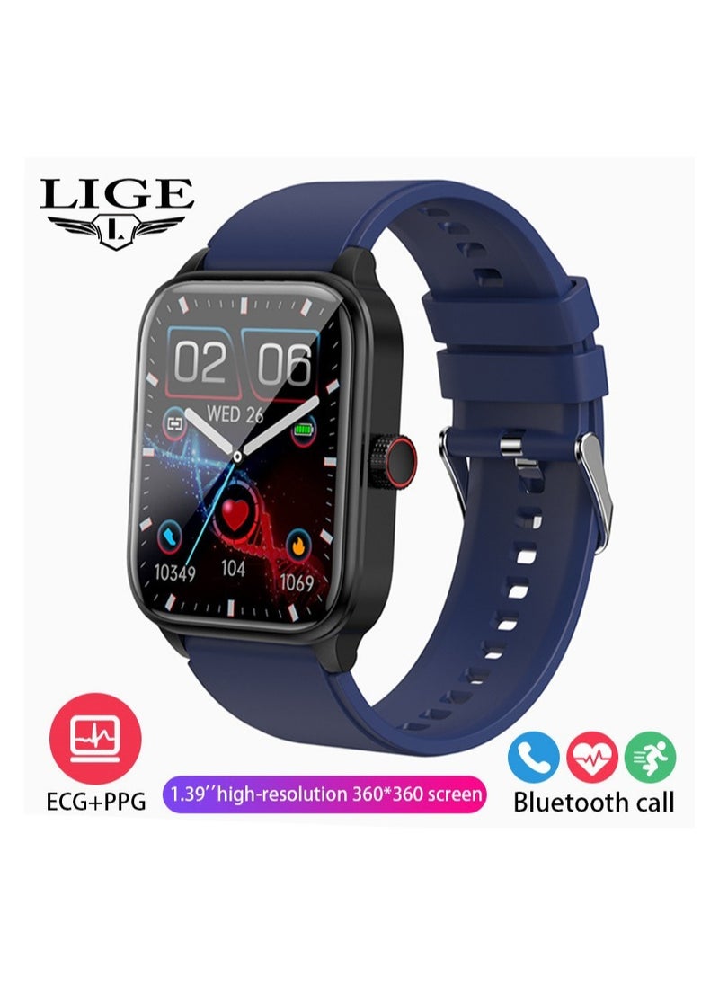 Smartwatch with Non-Invasive Blood Sugar Monitoring for Men Health Tracking Blood Pressure Heart Rate Large Square Screen for Outdoor Sports